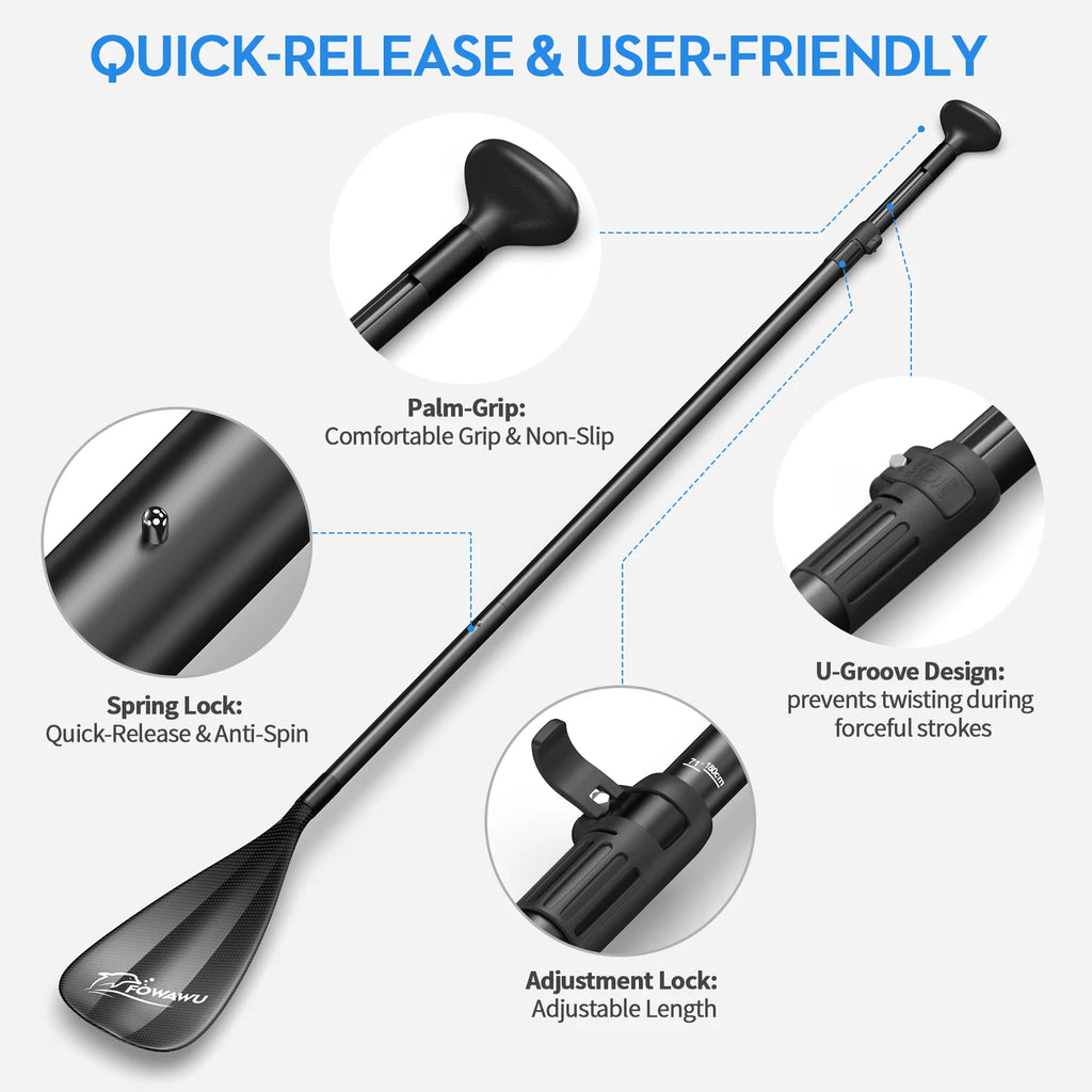 SUP Paddle, Adjustable 3-Piece Aluminium Paddle, Lightweight Stand-up Paddle Board Paddle