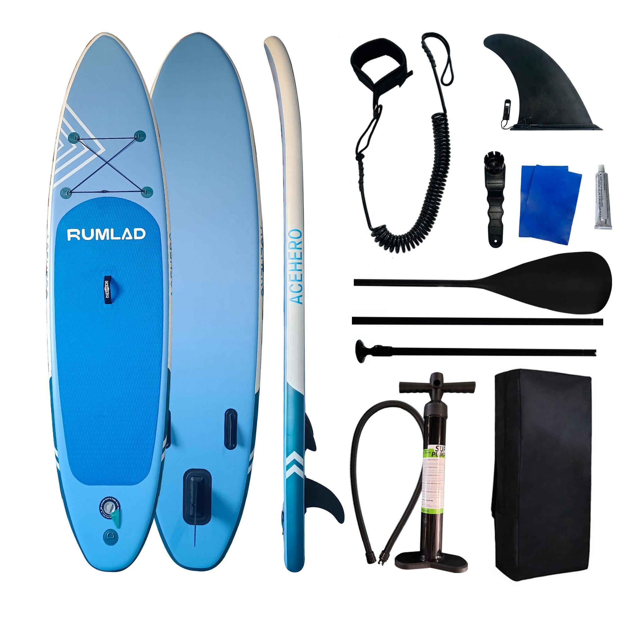 Inflatable Beginner 3 Fin Stand up Paddle Board + Accessories.