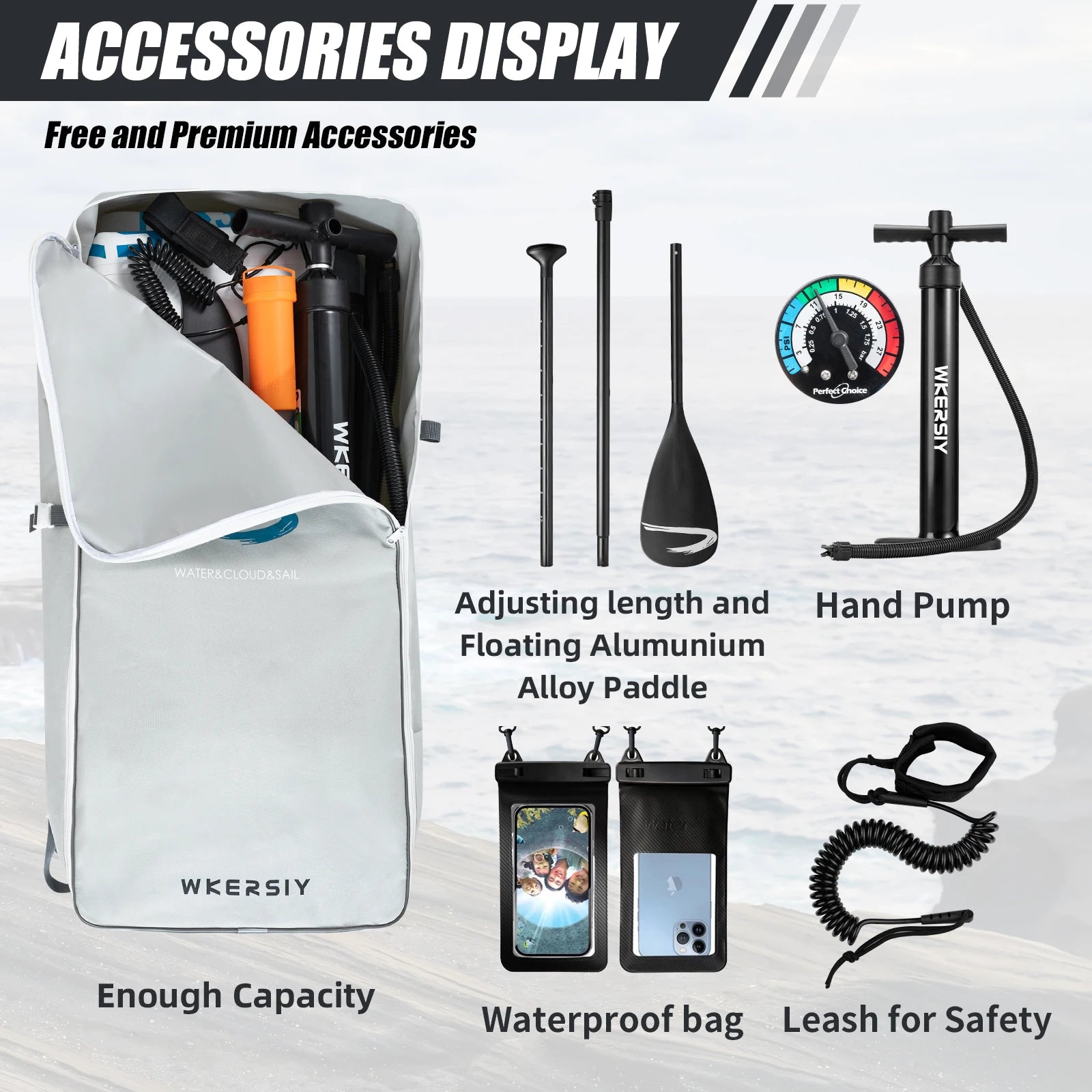 WKERSIY 12'6" Inflatable Paddle Board - Racing SUP with High-Speed Linear Design.