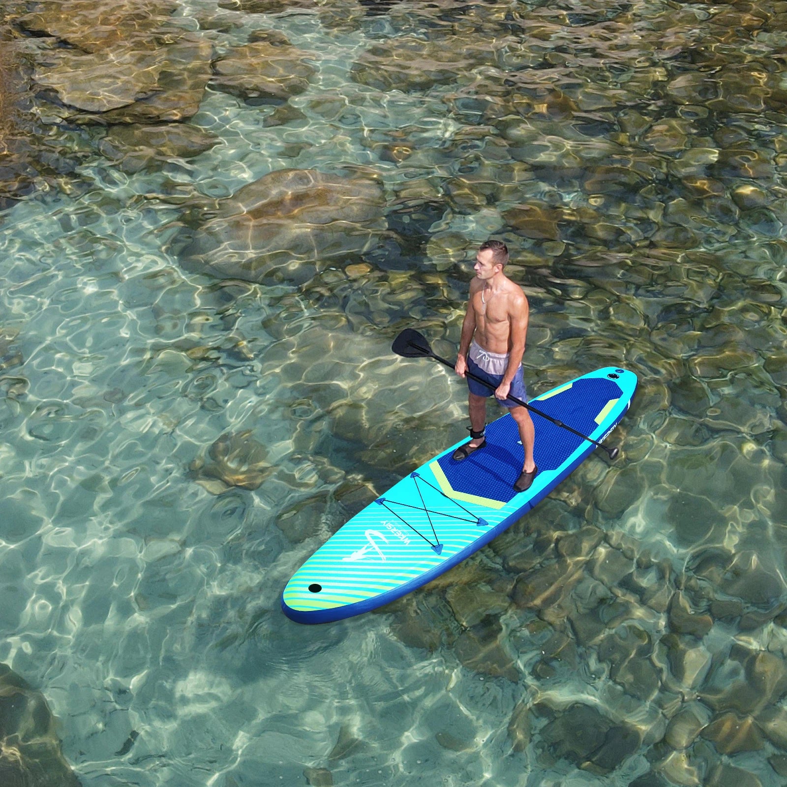 Wkersiy 11ft Inflatable Paddle Board w/Camera Mount & Premium Kit-Lightweight Durable SUP for Yoga Fishing Touring, Multi-Color