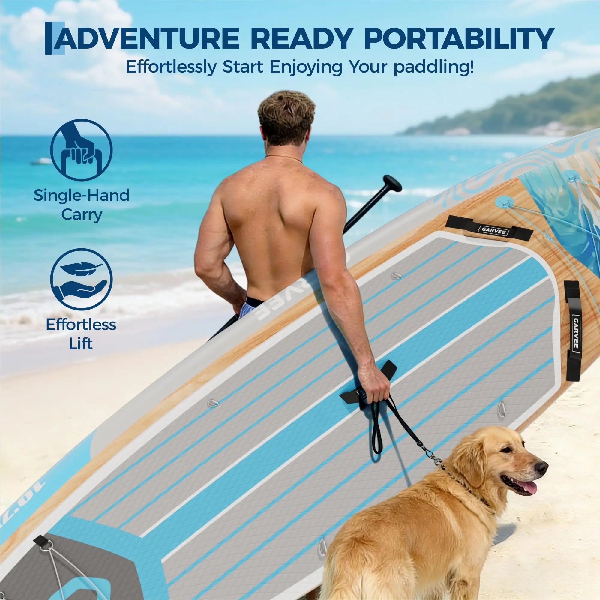 Large 2 Person Inflatable Paddle Board, SUP Accessories, High Weight Capacity, Large Paddle