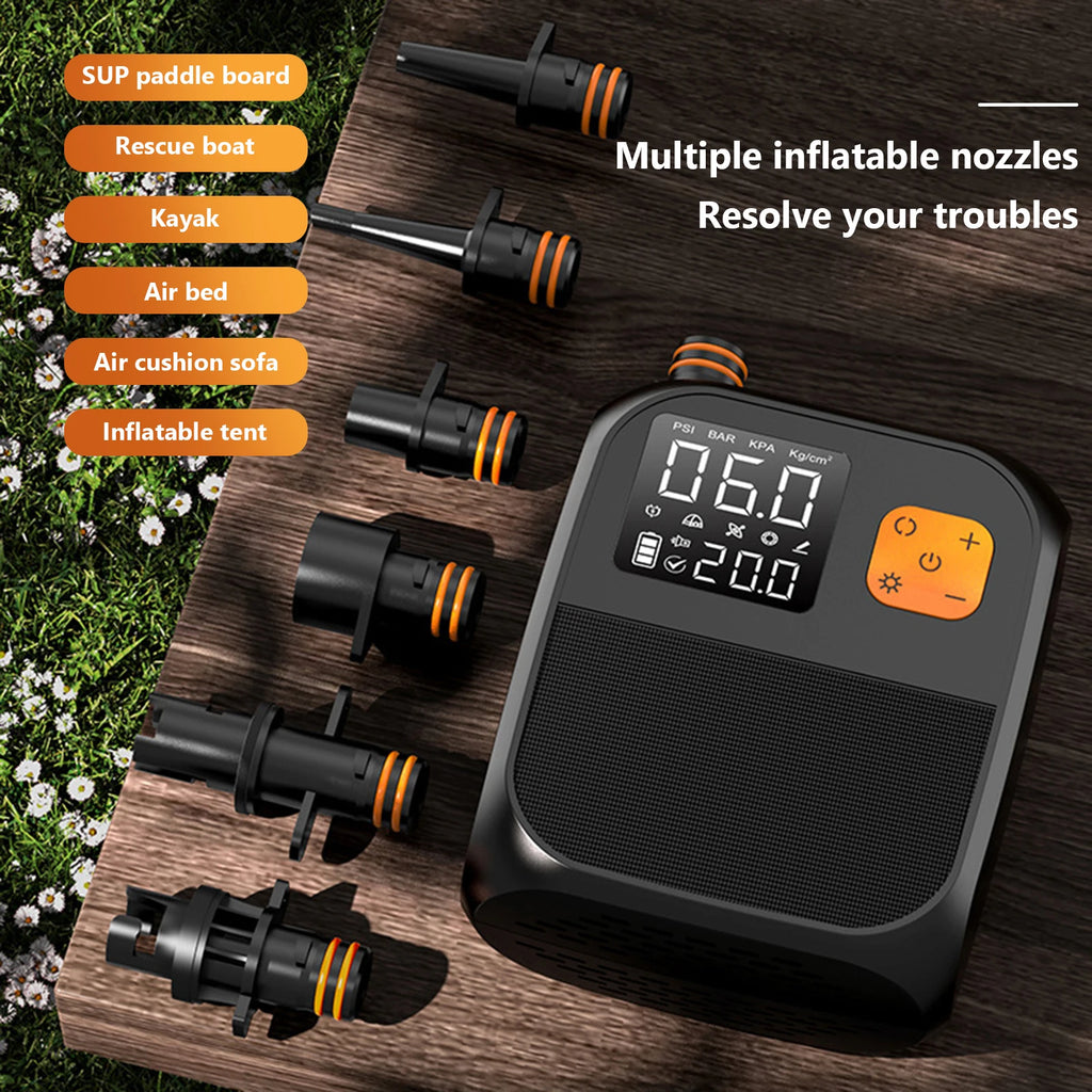Portable Electric Pump for Inflatable Stand Up Paddle Boards, Kayaks Boats, Air beds