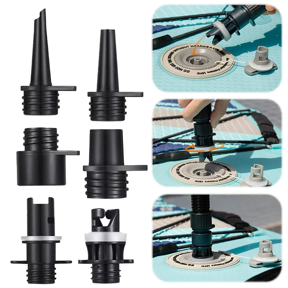 6Pcs Kayak Air Pump Tube Adaptor Inflatable Boat SUP Pump Adapter Air-Pump Hose Connector Paddle SUP Board Boat Accessories
